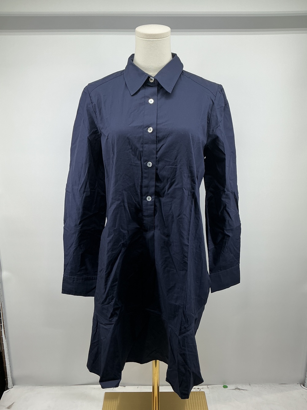 100% Organic Cotton Poplin Drop Waist Shirt Dress